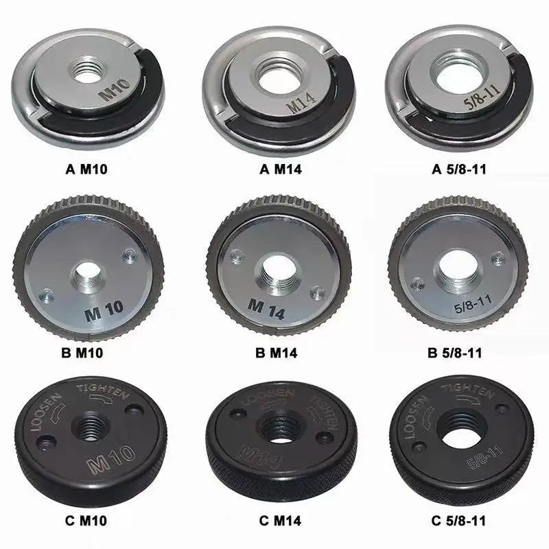 Set of metal washers with different specifications on a white background