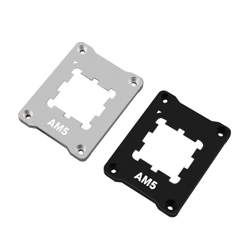 Two metal plates with 'AM5' marking on a white background