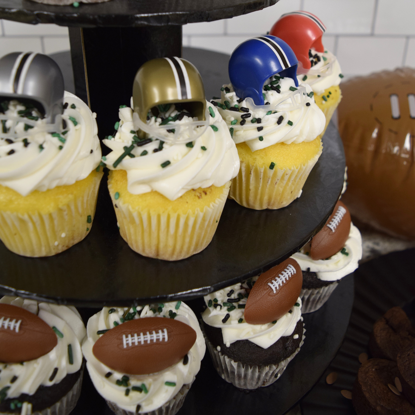 54 Pieces-Plastic Football Cupcake Rings