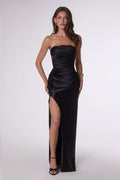 Amoris T745 Strapless Satin Formal Gown