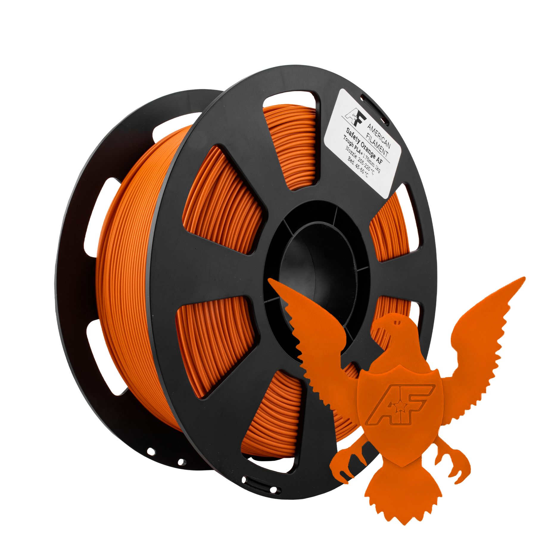 Safety Orange AF 1.75mm Tough Pro PLA+ Filament Made in the USA!