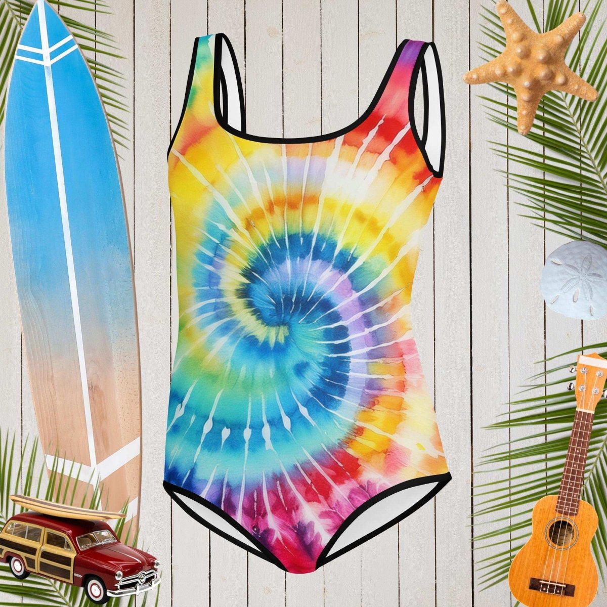 Youth Girls Tie Dye Swimsuit 🩱 Surf Attire 🏄‍♀️