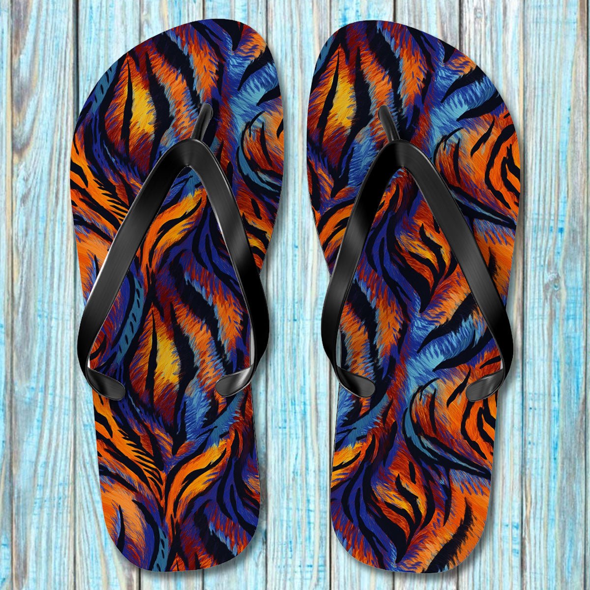 Tiger Print Flip Flop Shoes