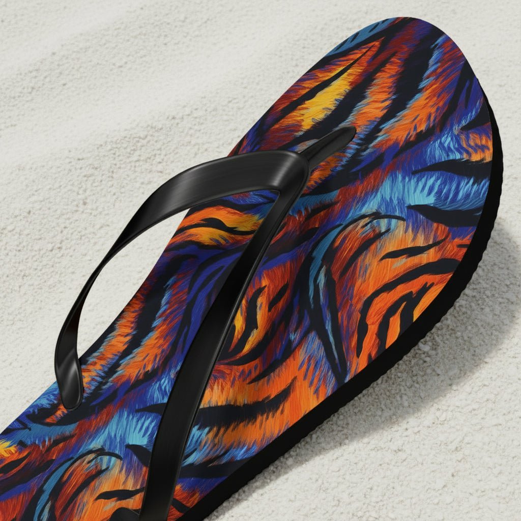 Tiger Print Flip Flop Shoes