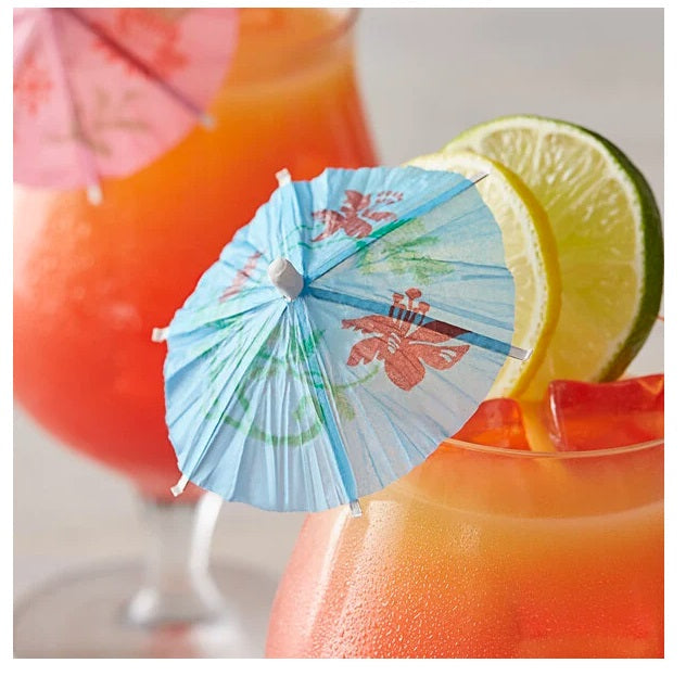 4" Drink Umbrella / Parasol Pick with Assorted Colors, 144 or 1440 count