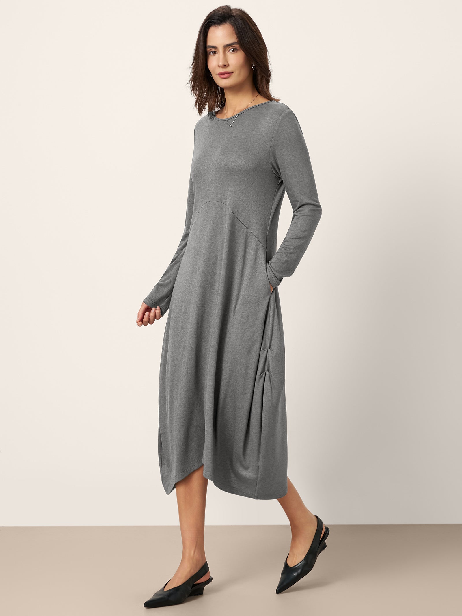 Wool Cocoon Curved Waist Mini Dress FARRAH
