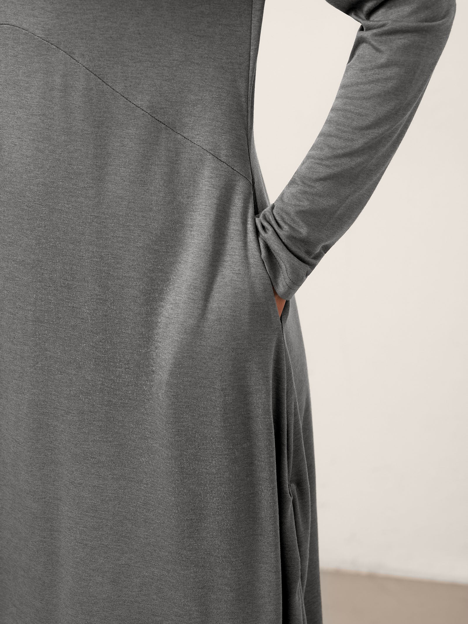 Wool Cocoon Curved Waist Mini Dress FARRAH