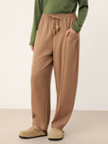 Wool Drawstring Patch Pocket Pants PRISCILLA