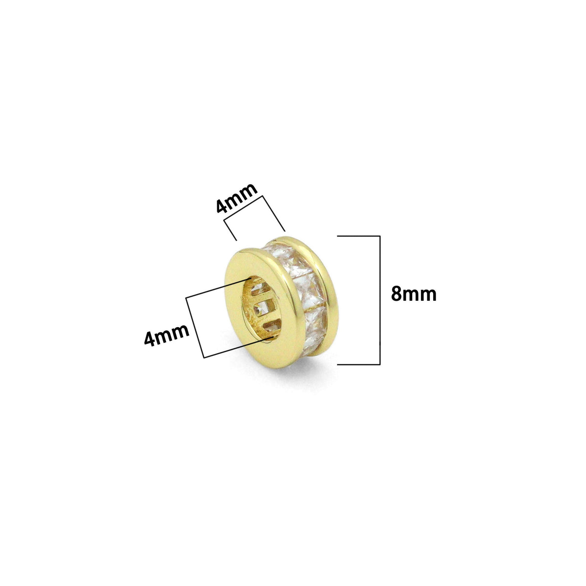 Baguette CZ Tube Shape Spacer Beads, Sku#Y1066