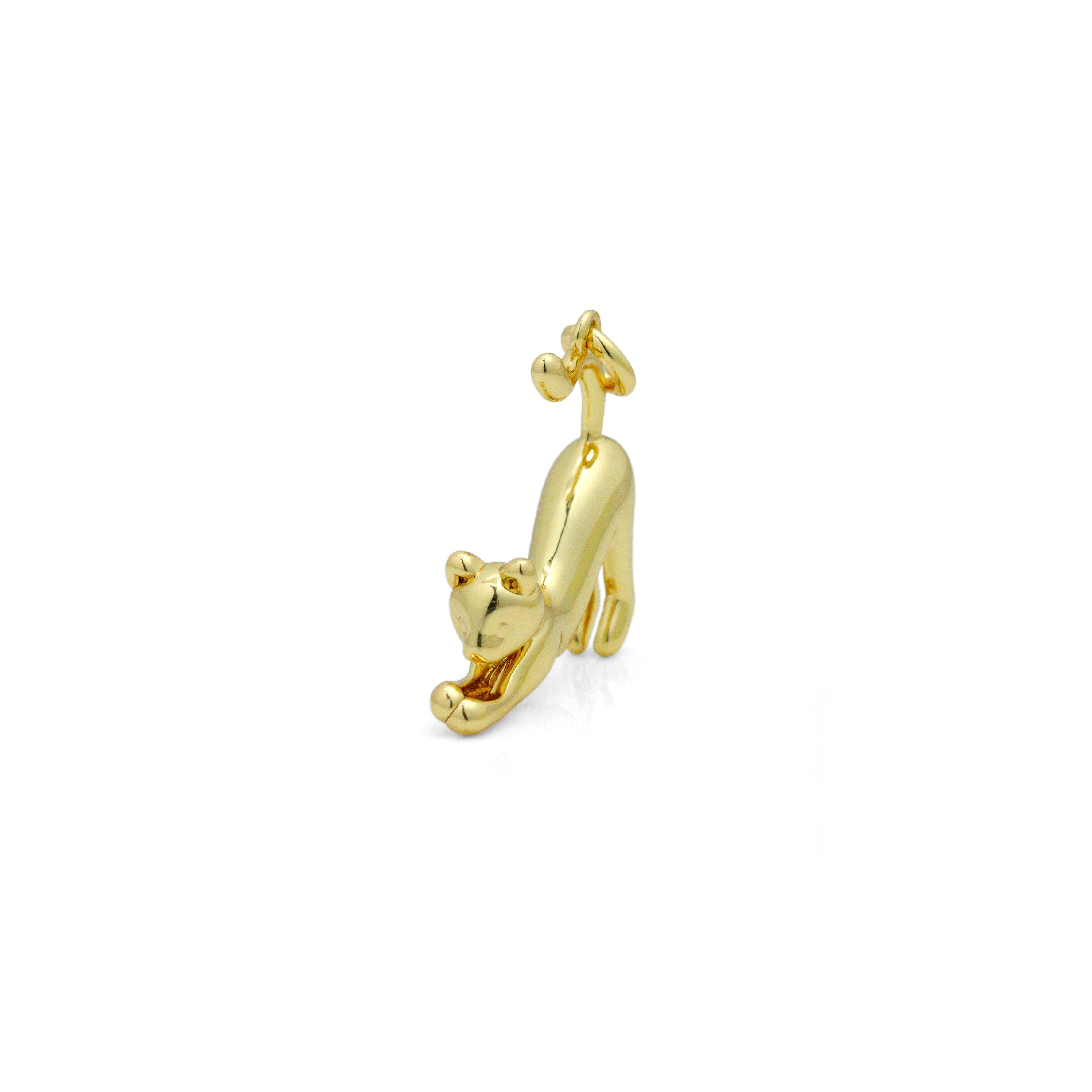 High Polished Cute Cat Shape Pendant/Charm, 18K Gold Filled Cat Charm, Necklace Bracelet Charm Pendant, 23x21mm,Sku#Z1386