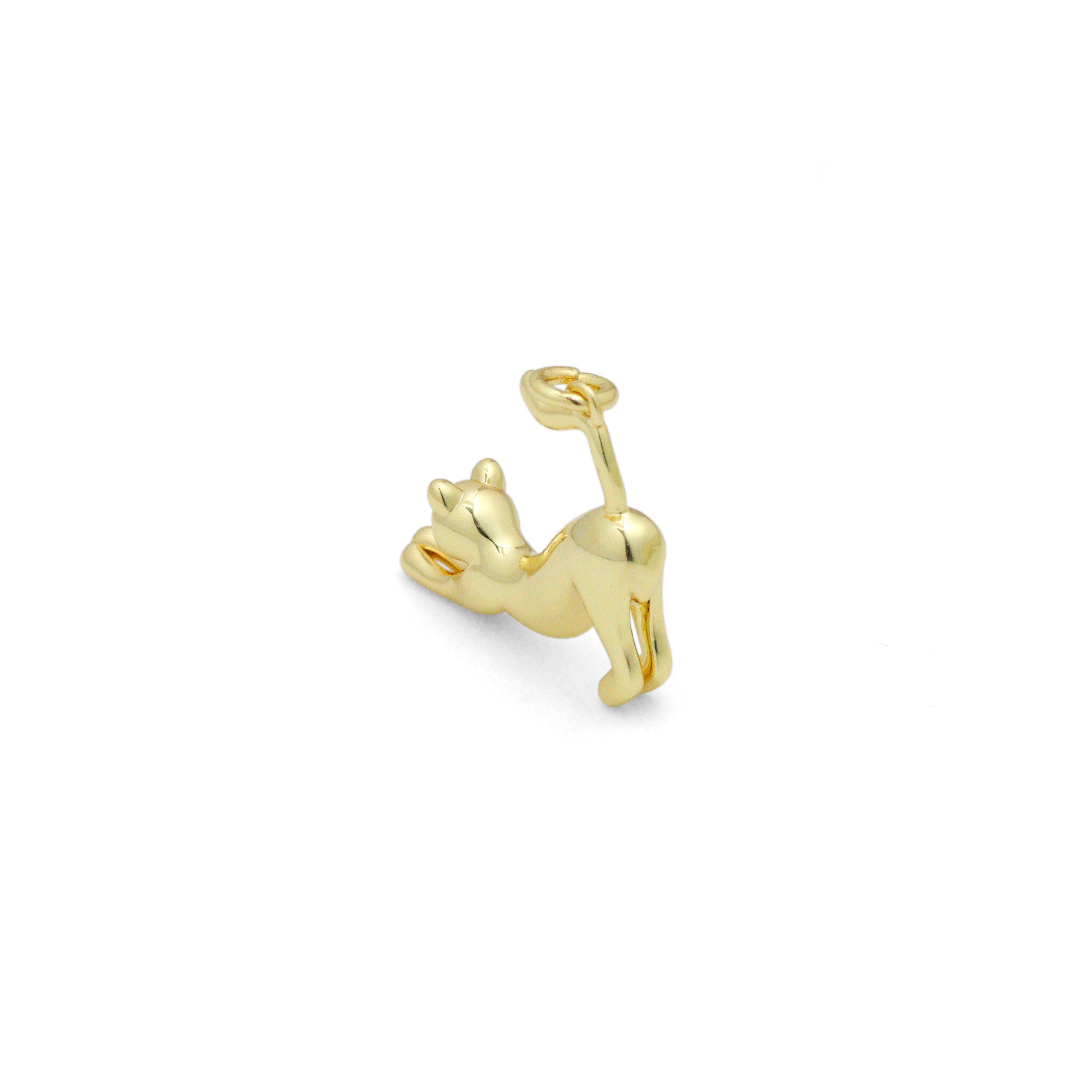 High Polished Cute Cat Shape Pendant/Charm, 18K Gold Filled Cat Charm, Necklace Bracelet Charm Pendant, 23x21mm,Sku#Z1386