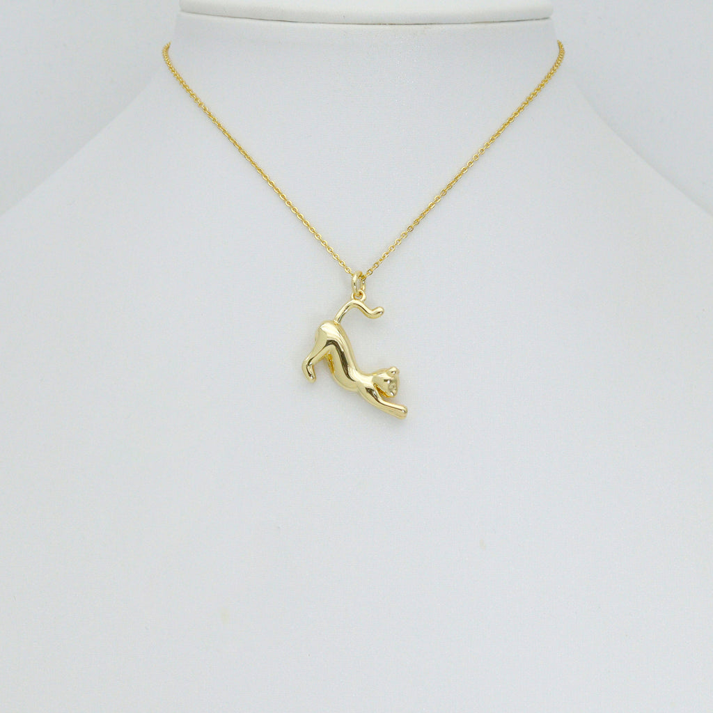 High Polished Cute Cat Shape Pendant/Charm, 18K Gold Filled Cat Charm, Necklace Bracelet Charm Pendant, 23x21mm,Sku#Z1386
