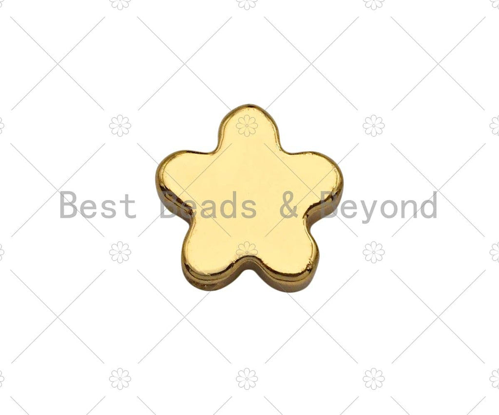 5pc Star Flower Spacer Beads, Gold/Rose Gold/Silver/Black Flower Star Space Beads, Dainty Star Beads, 3x6mm, sku#Y310