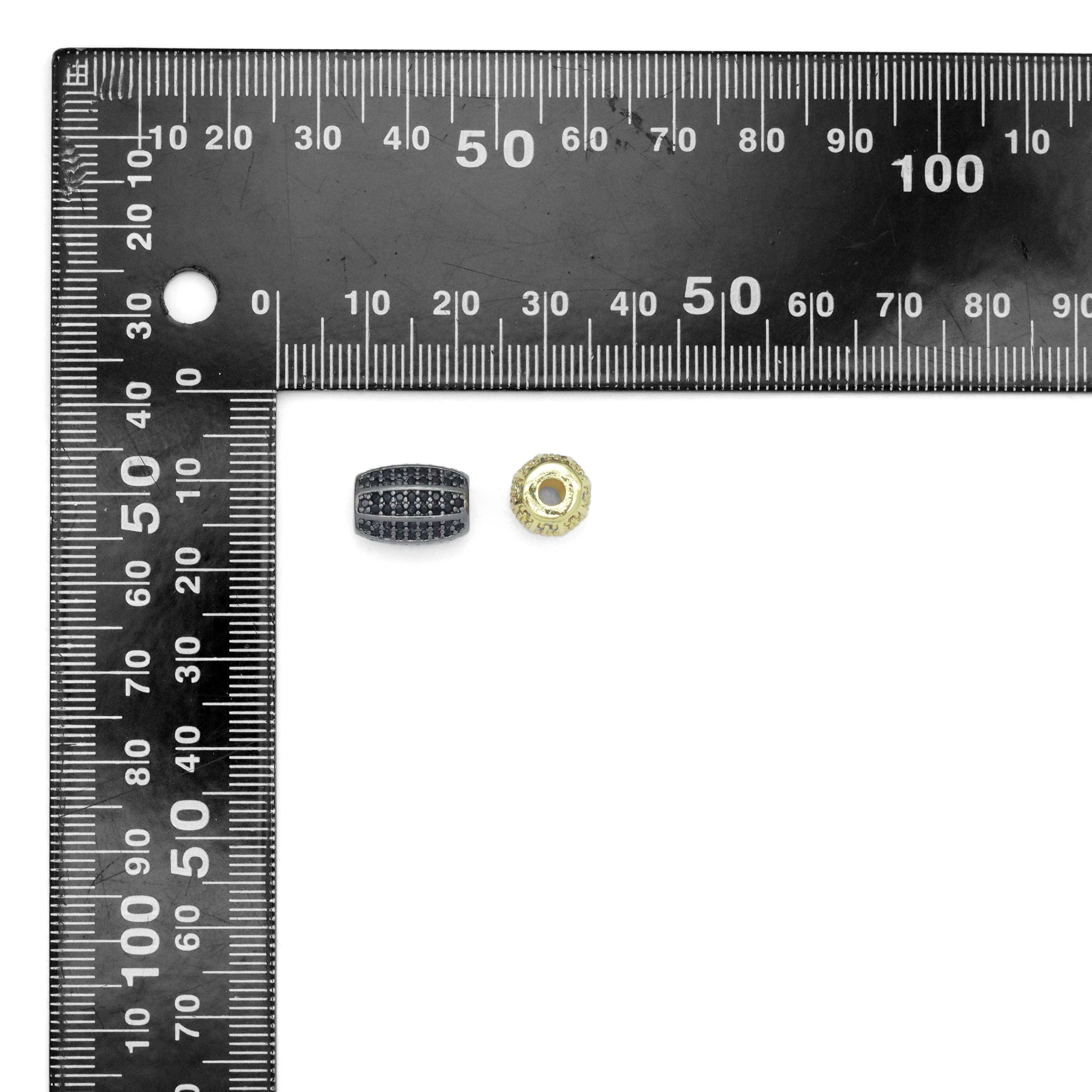 Black Clear CZ Oval Tube Space Bead, Sku#LX736