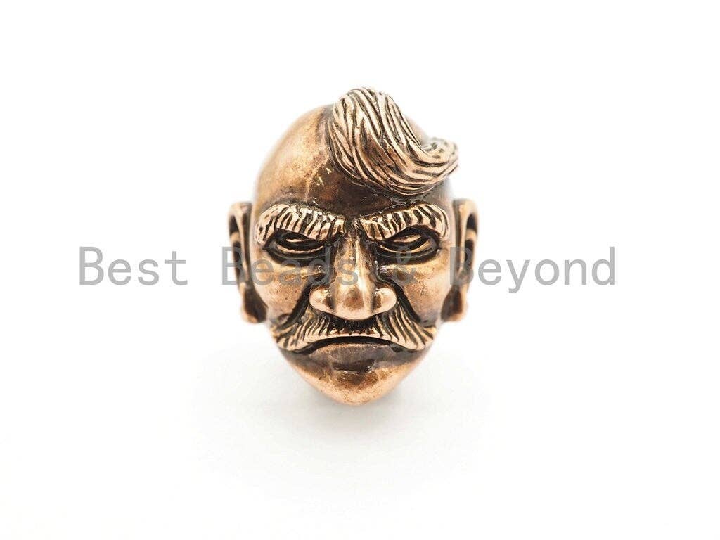 Antique Old Man Head Bead, For 550 Paracord EDC Survival Bracelet, Men's Bracelet Beads, Paracord KeyChain Beads,19x22x17mm,1pc,sku#Y126