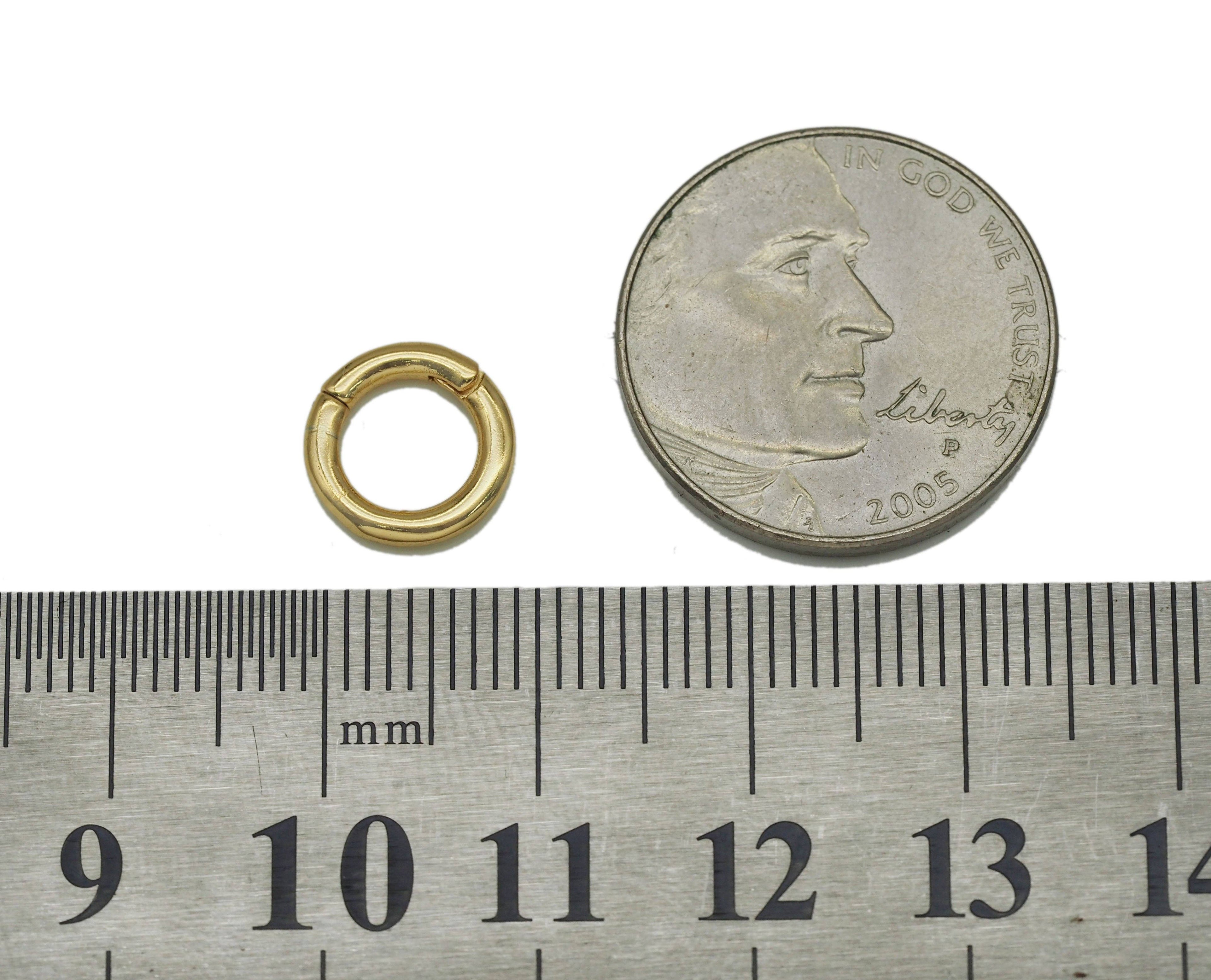 10mm Gold Round Spring Gate Ring Clasp, Sku#Y710