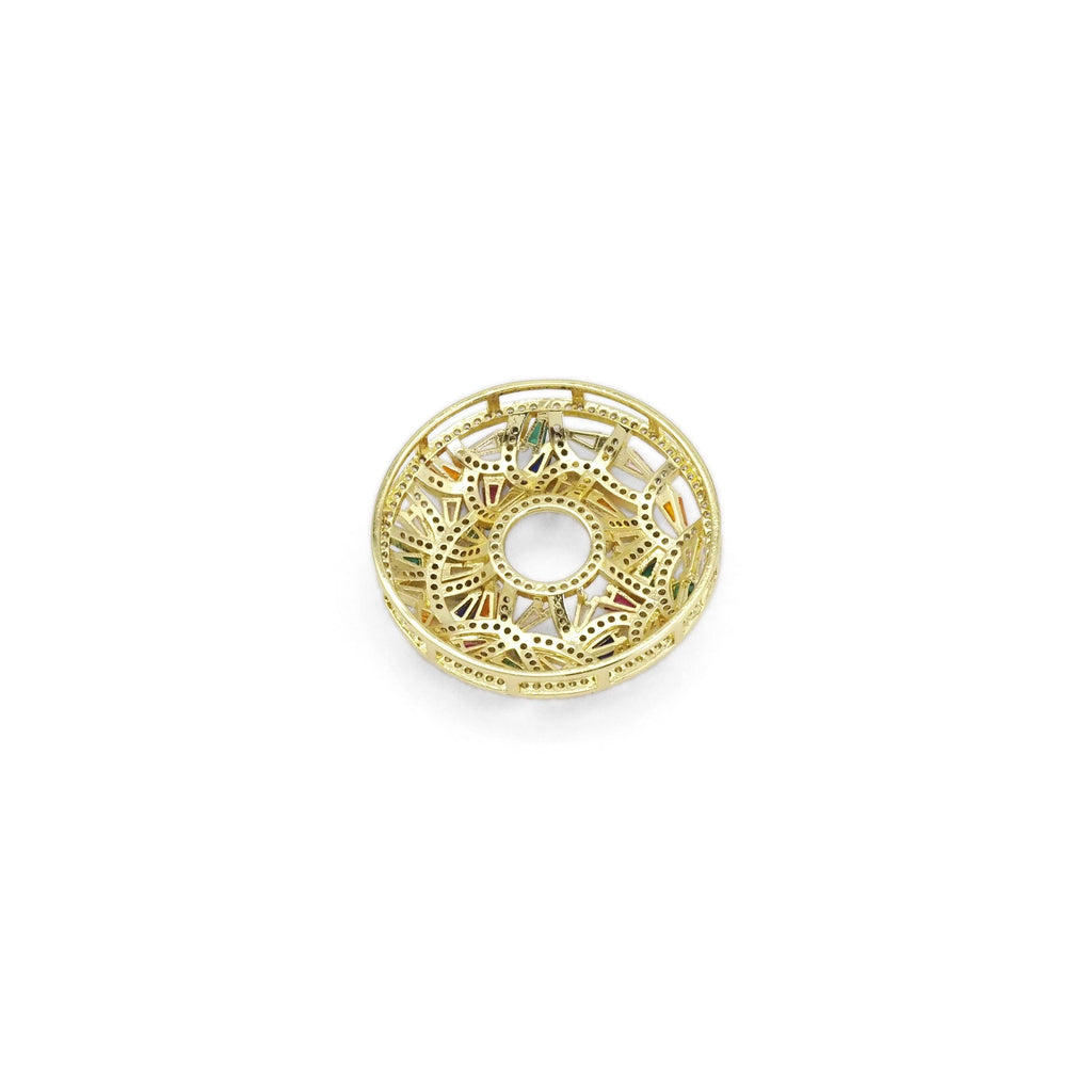 Baguette CZ Donut Shape Pendant, Sku#LX319