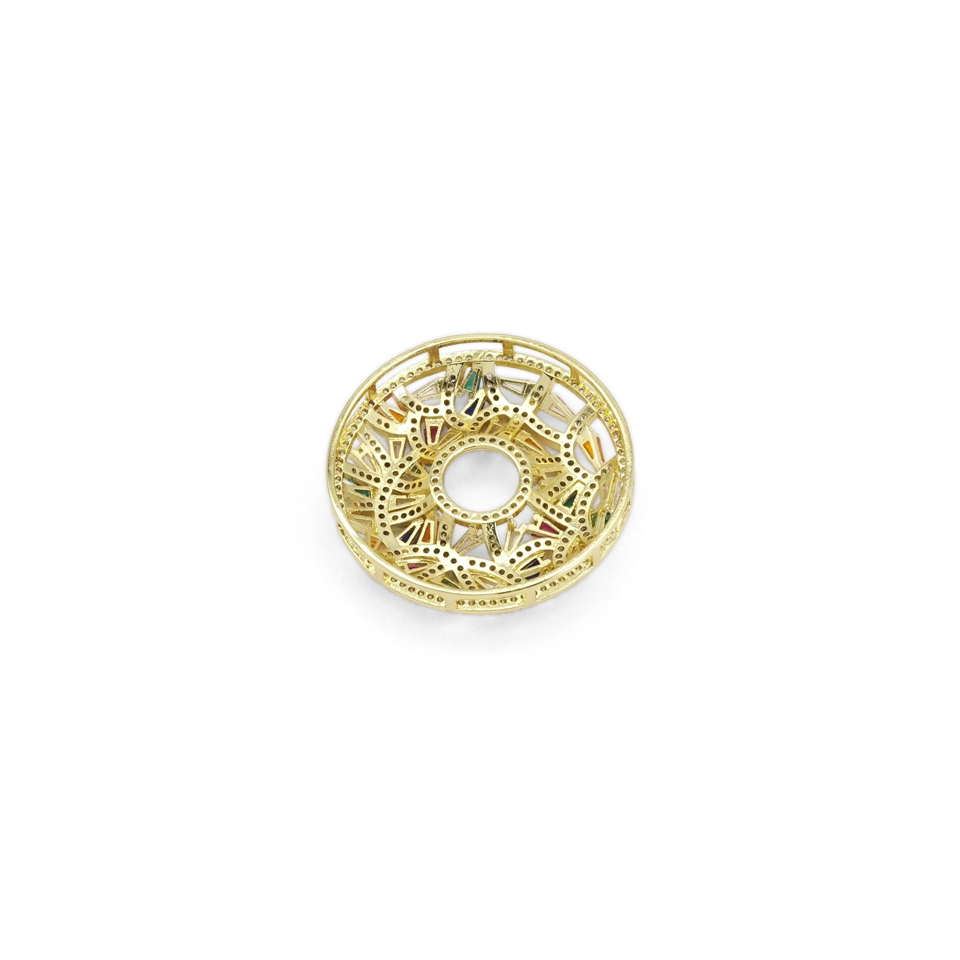 Baguette CZ Donut Shape Pendant, Sku#LX319