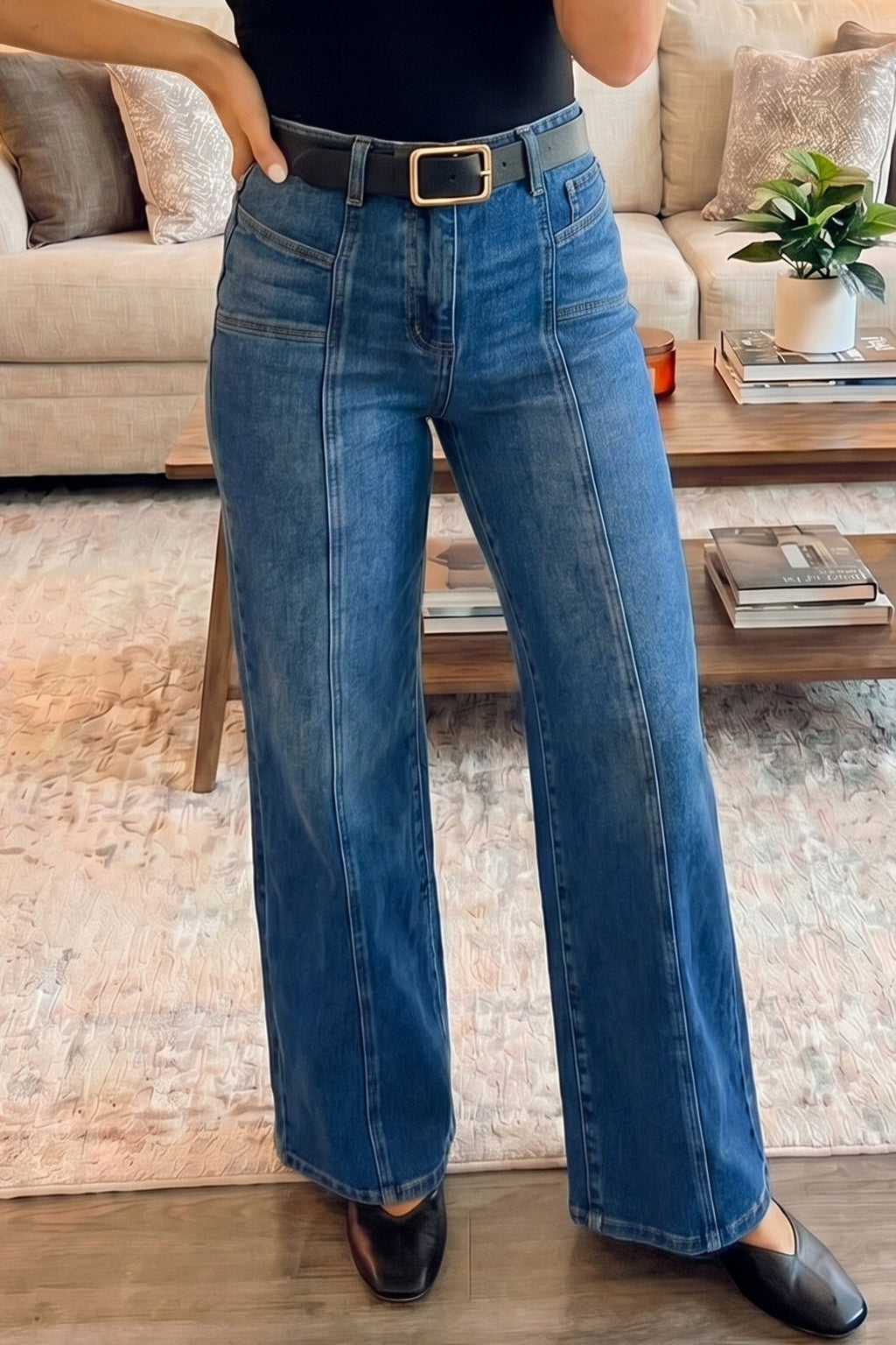Yusra Seam Detail Shift Jeans