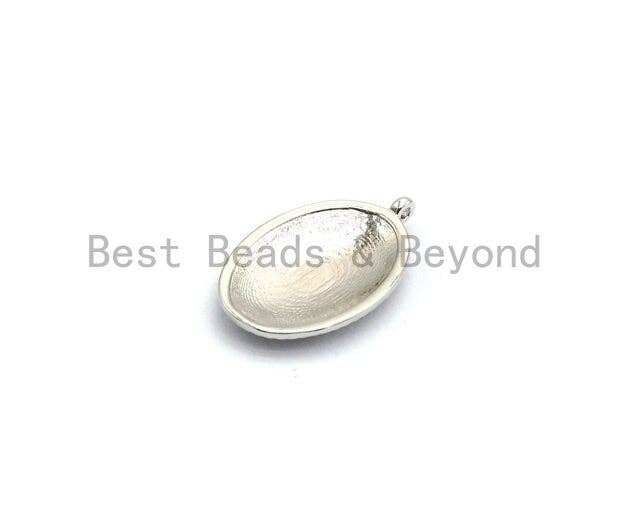 CZ Pave Enamel Oval With Star Pendant, Gold/Rose gold/Black/Silver, CZ Micro Pave Oil Drop Oval pendant,Enamel Jewelry,12x19mm,sku#Z260