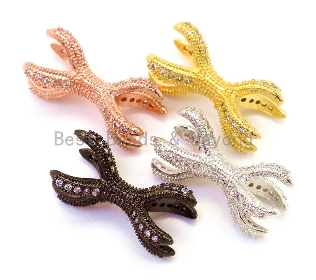 CZ Micro Pave Eagle Claw Connector Beads, Game Of Thrones Jewelry, Bracelet Charm, Dragon claw, 10x21mm, sku#G161