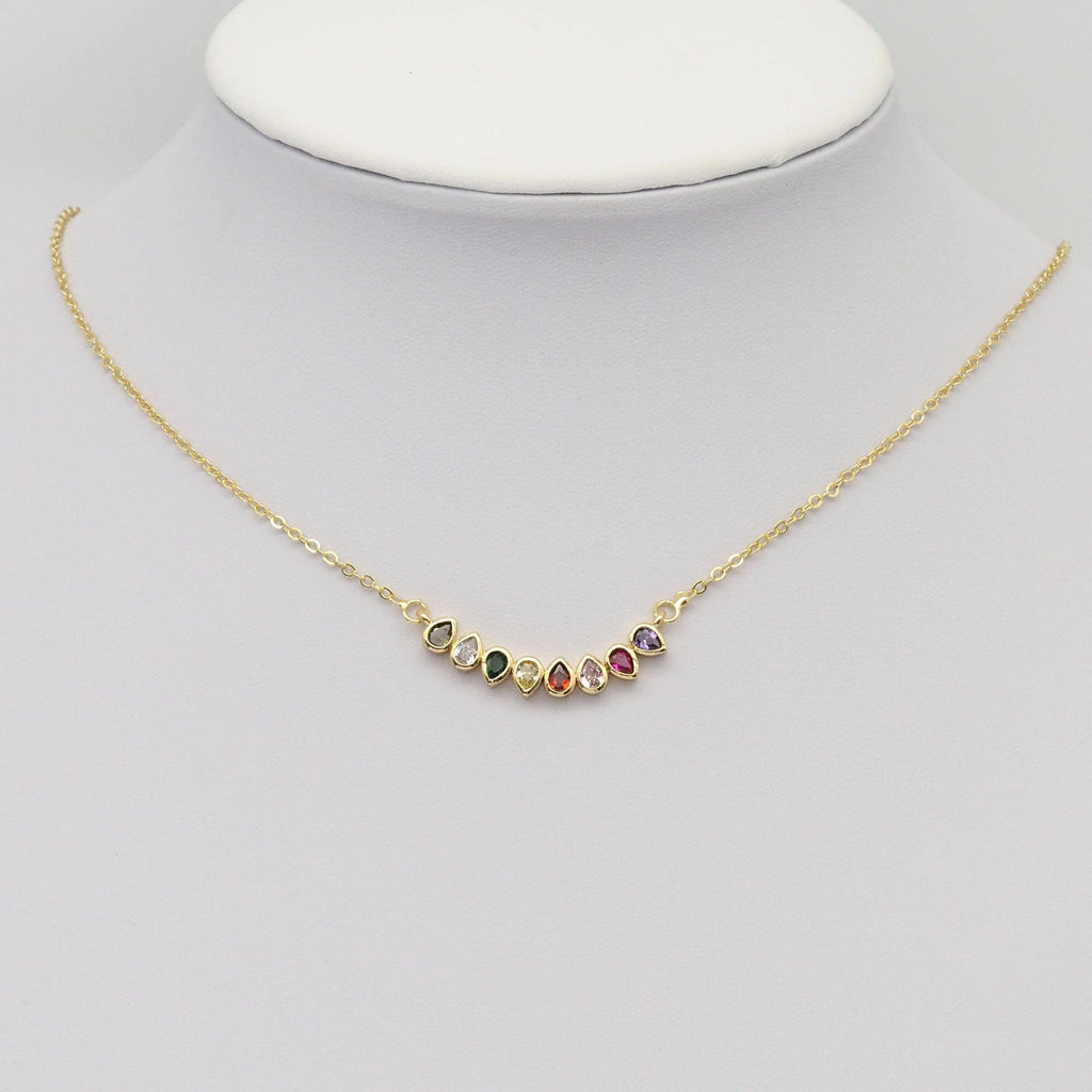 Colorful Teardrop CZ Connector Charm, Sku#LX310