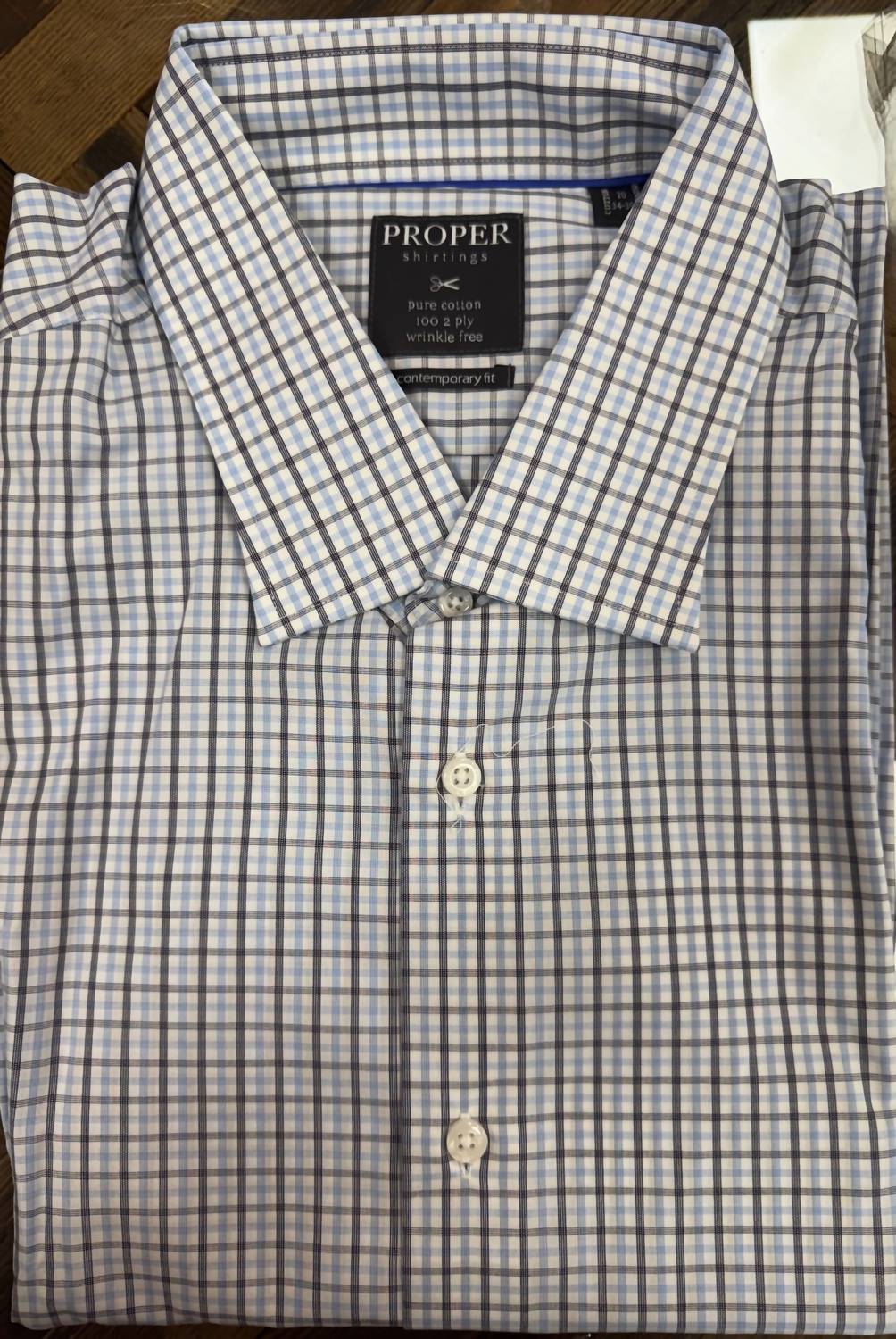Men's Contemp Plaid Long Sleeve Dress Shirt