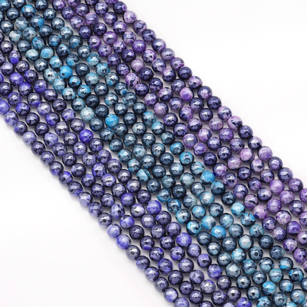 Mystic Agate Round Faceted Beads, Sku#U1761