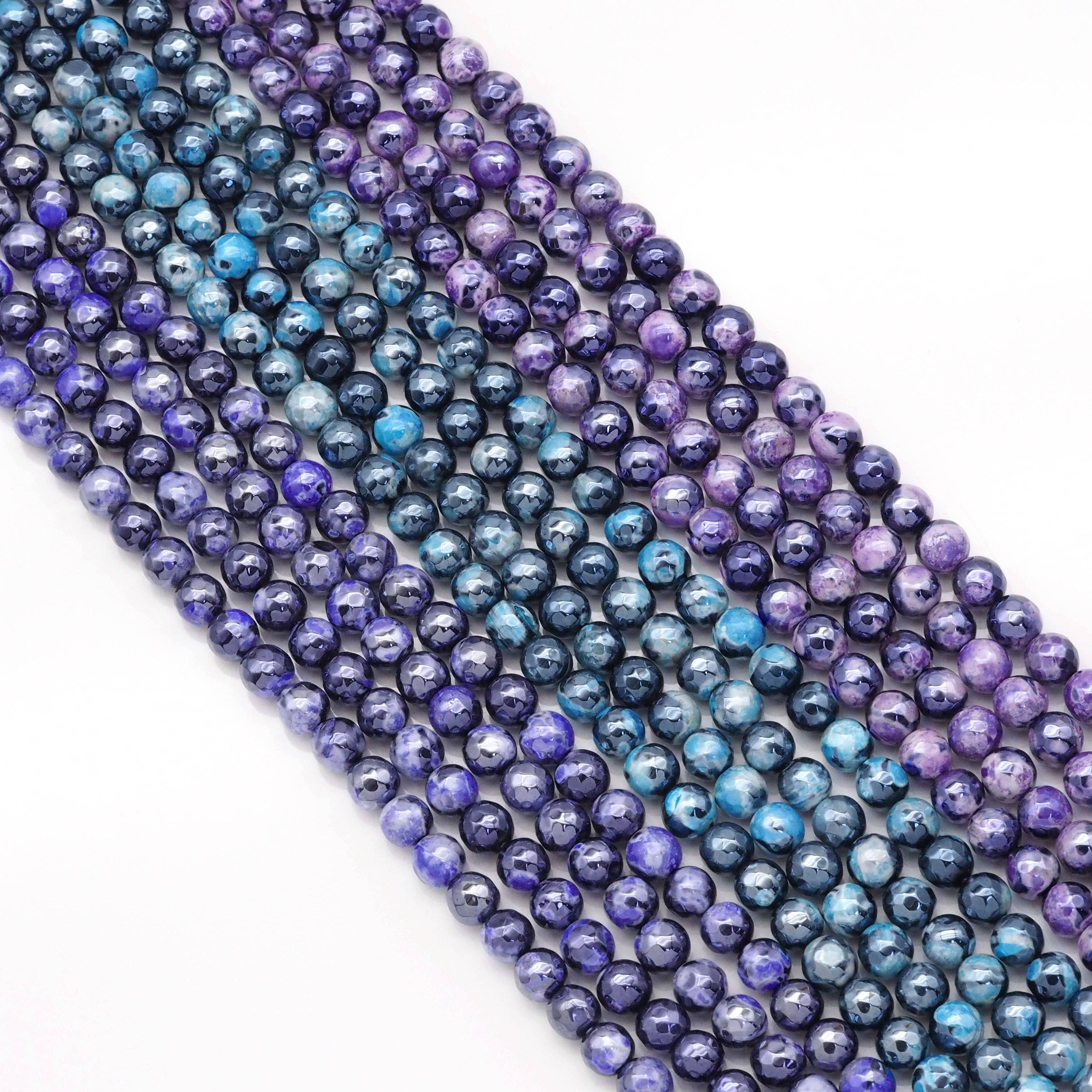 Mystic Agate Round Faceted Beads, Sku#U1761