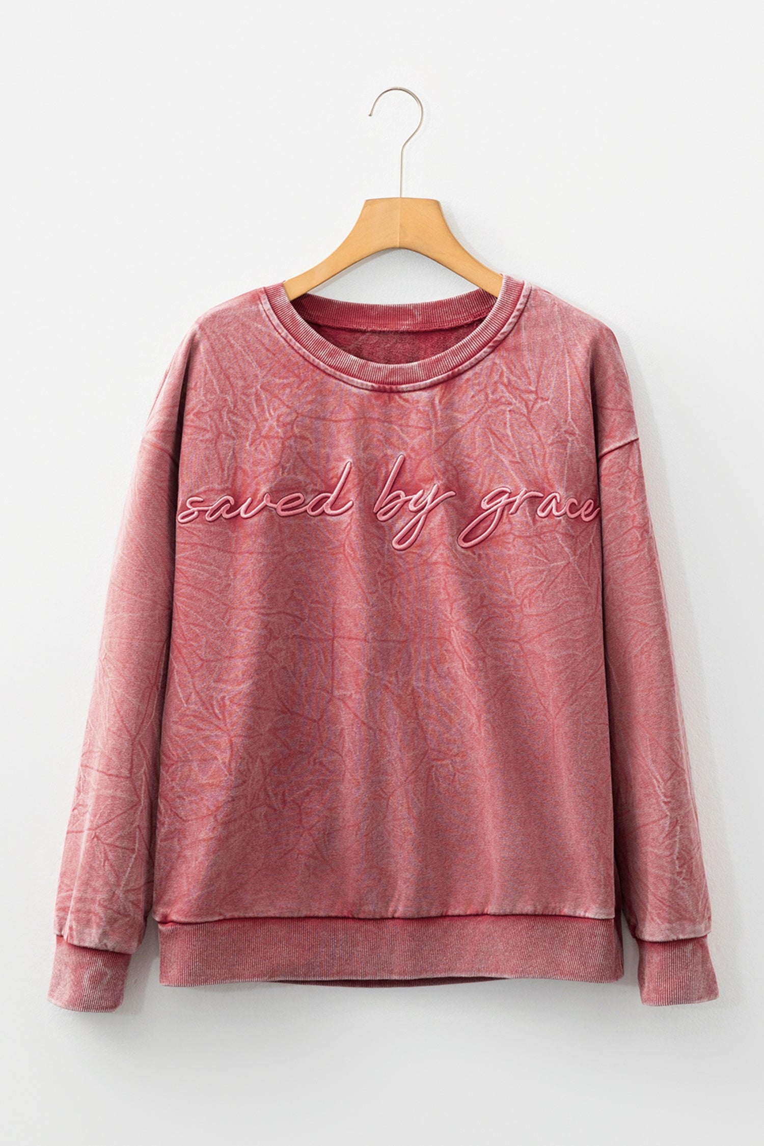 Kaia Mineral Wash Loose Sweatshirt-Threaded Pear