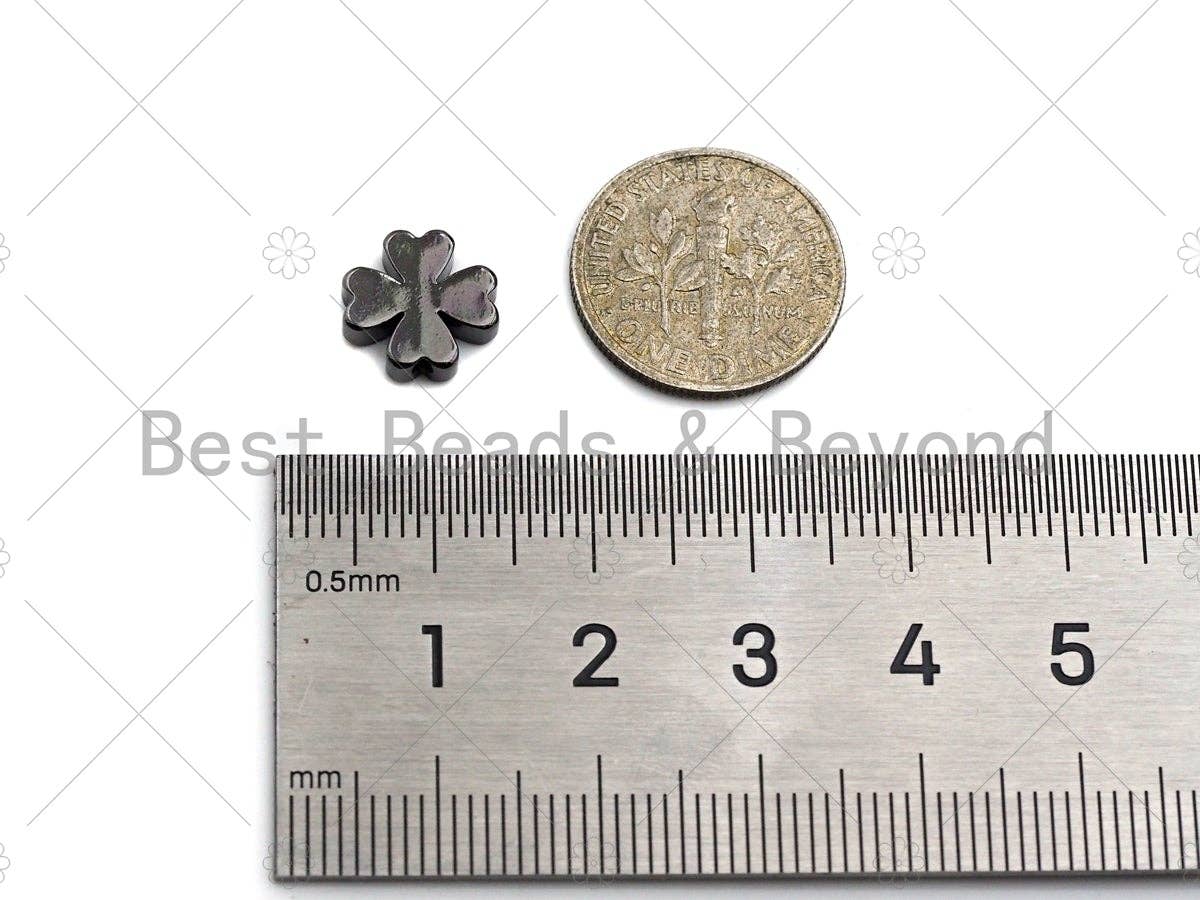 5pc Four Leaf Clover Spacer Beads, Gold/Silver/Rose Gold/Black Quatrefoil Clover Beads, 3x10mm, sku#Y307
