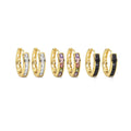 Clear Black Colorful Baguette CZ Oval Earrings, Sku#Y842