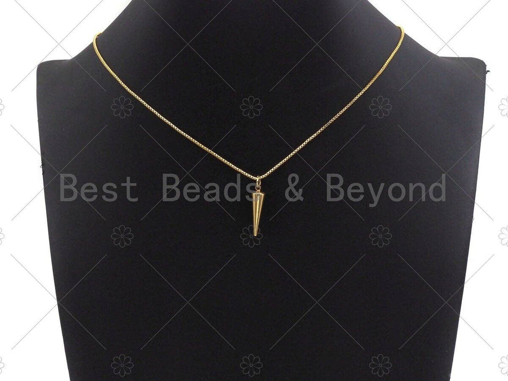 3D Gold/Silver/Rose Gold Cone Shape Charm, Spike Charm, Jewelry Supplies, DIY Jewelry, Spike Necklace Bracelet Earring Charm, sku#Y304