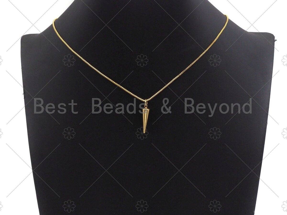 3D Gold/Silver/Rose Gold Cone Shape Charm, Spike Charm, Jewelry Supplies, DIY Jewelry, Spike Necklace Bracelet Earring Charm, sku#Y304
