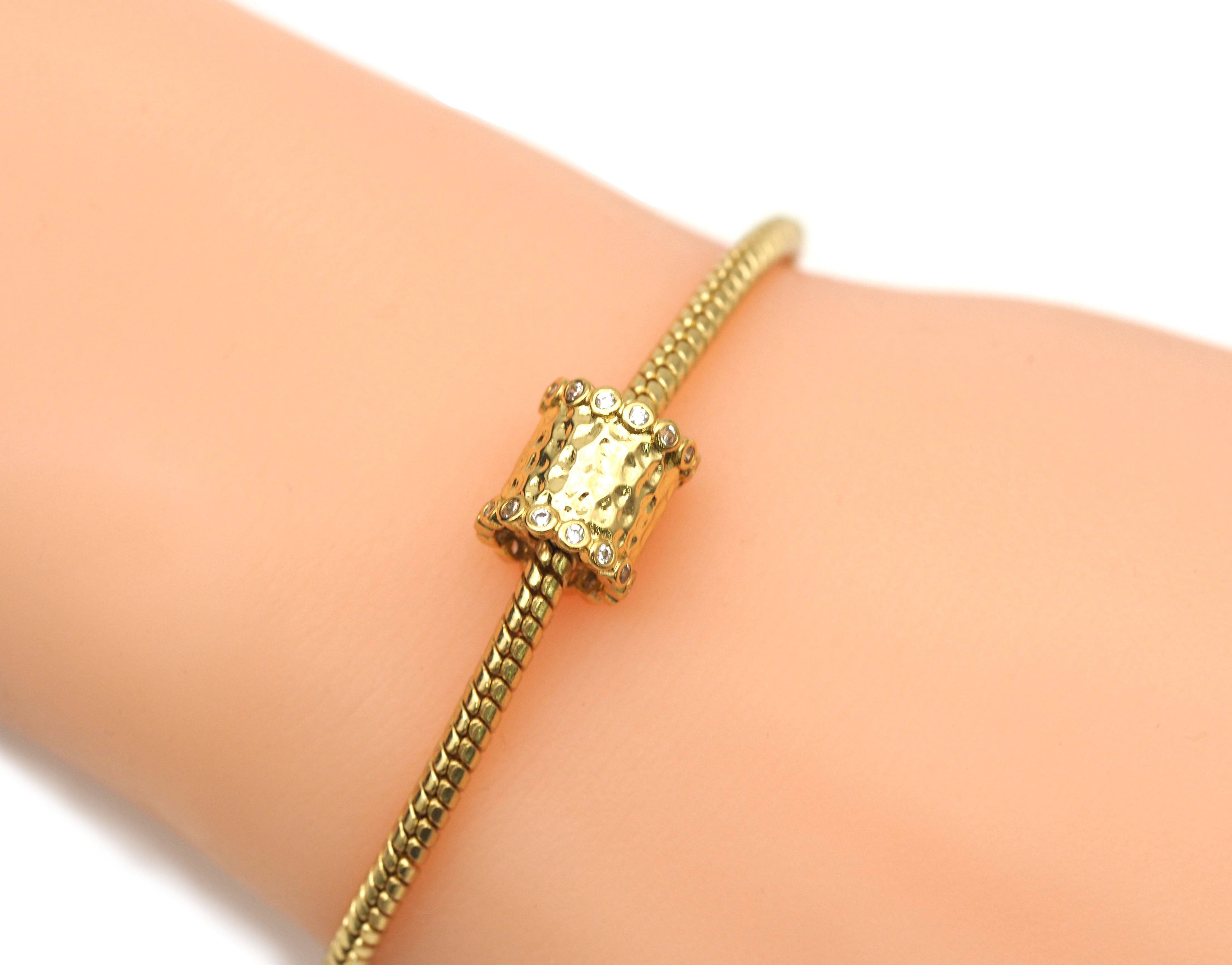 Big Hole CZ Tube Spacer Beads, Sku#Y609