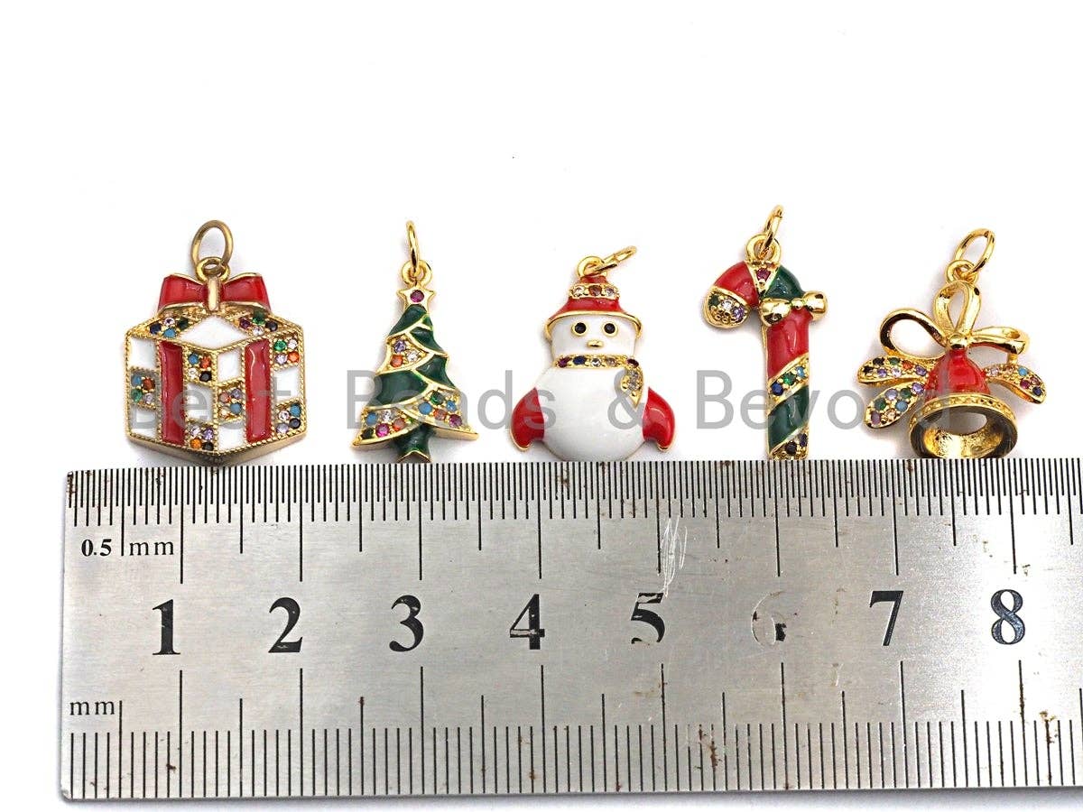 Enamel Colorful Christmas decoration Pendant,CZ Micro Pave Oil Drop pendant,Enamel Jewelry, Christmas Charm, sku#Z445