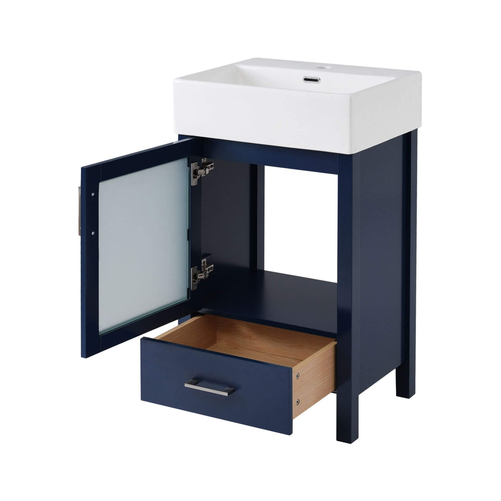 Alora 20-Inch Modern Bathroom Vanity With Ceramic Sink And Storage Cabinet (SAK39851)