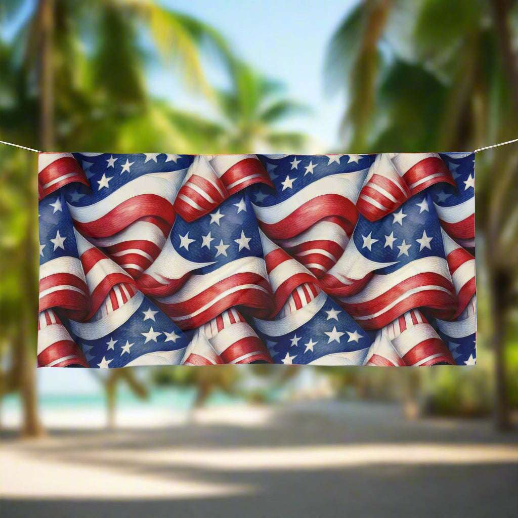 USA American Flag Beach Towel