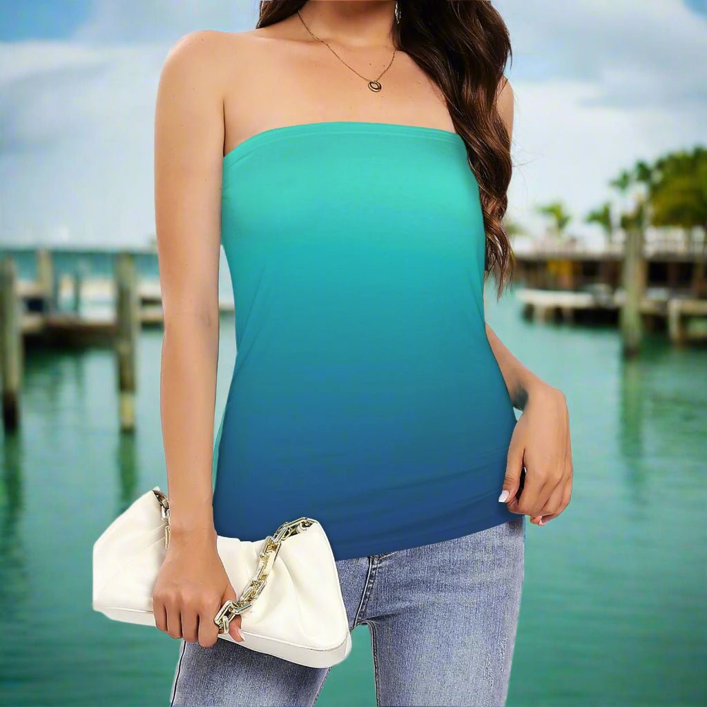 Women's Long Tropical Color Tube Tops