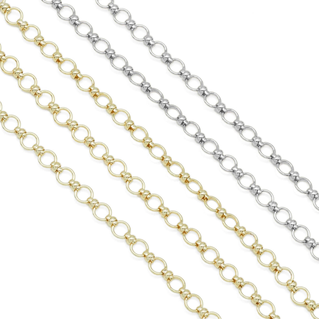 Handmade Gold Silver 8mm/6mm Round Link Chain SKU#LX381