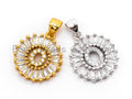 CZ Micro Pave Initial Letter O Charm/Pendent Beads,Cubic Zirconia Pave Alphabet Beads Pendent, Gold/Silver Finish,16x18mm,sku#Z233