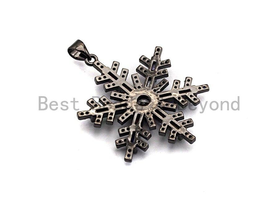 Large Colorful CZ Micro Pave Snowflake Pendant/Charm, Cubic Zirconia Pave Pendant, 29x35mm,sku#F856