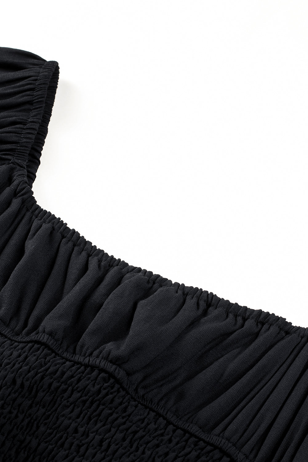 Tatum Drawstring Ruffle Mini Dress-Threaded Pear