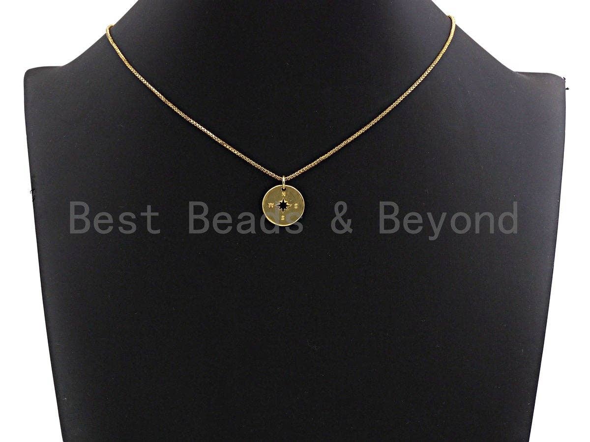 Hollow Out North Star on Disc Pendant/Charm,Flat Sheet Copper  CZ Pendant, Silver/Gold/Black Tone,15x15mm,Sku#Z460