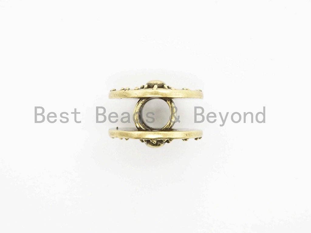 Antique Style Shield Button Beads, Paracord Survival Bracelet Button Spacer Beads,  Men's Jewelry Findings,15x21mm,sku#Y122