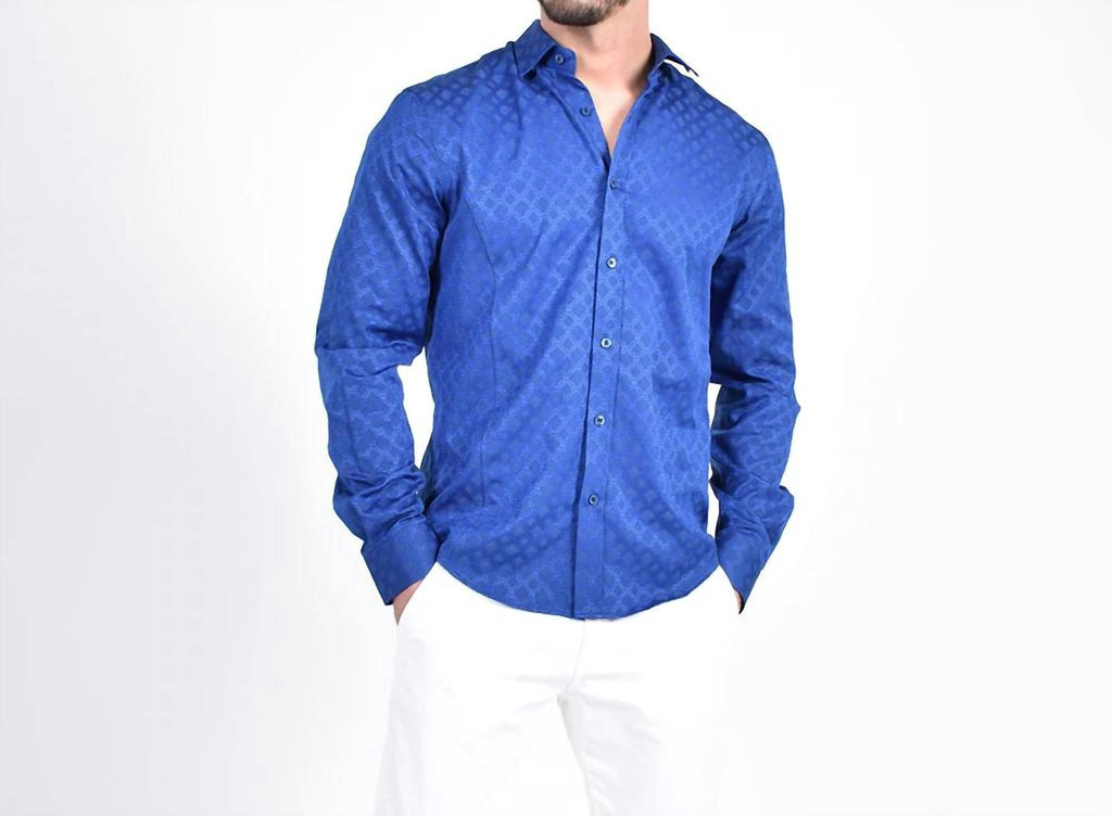 Temple Window Jacquard Button Down Shirt
