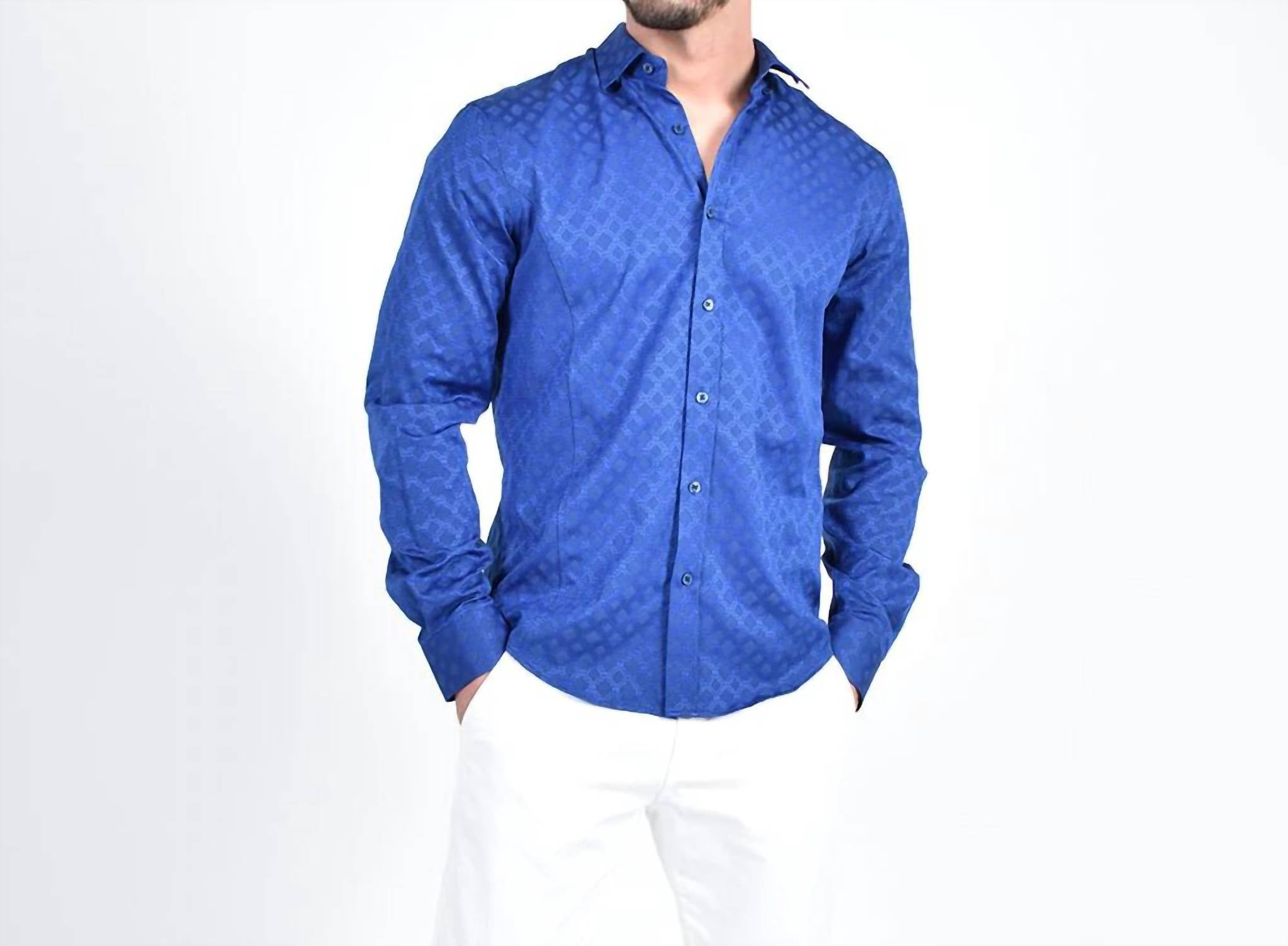 Temple Window Jacquard Button Down Shirt