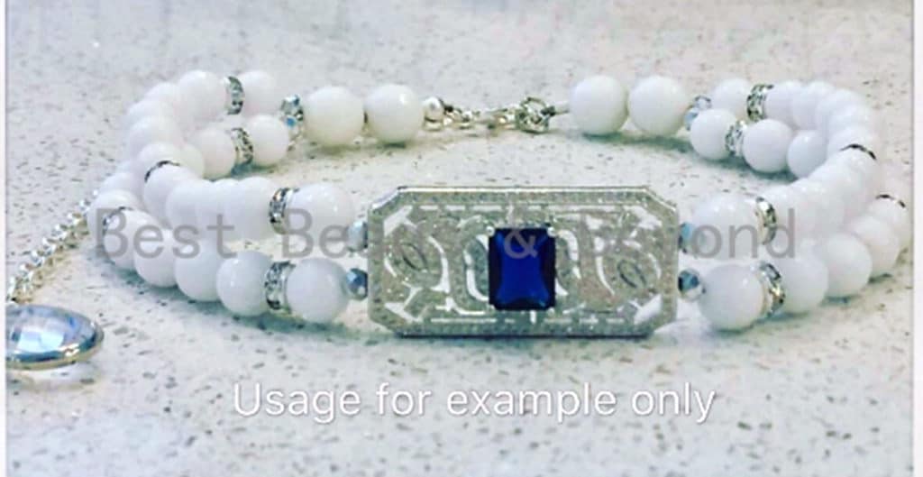 CZ Micro Pave Square/Rectangular Pendant/Connector/Jewelry Link Connector, 38x18mm, SKU#F276-Bestbeads & Beyond