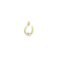 Gold U Shape Clear CZ Charm Pendant, Sku#Y1028