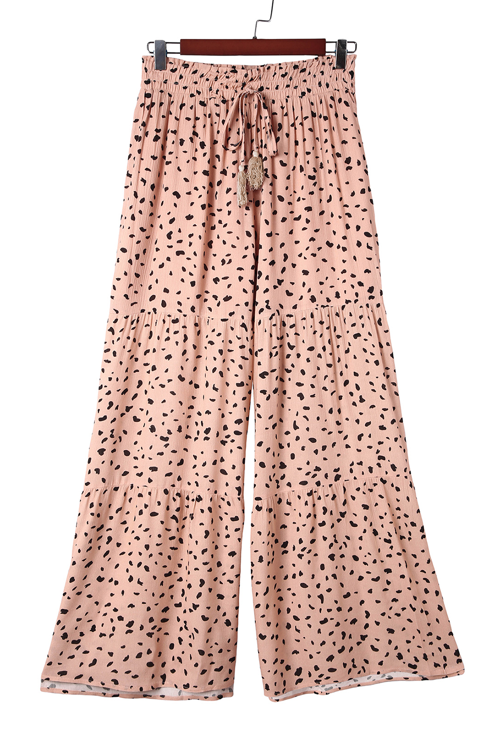 Analia Leg Dalmatian Palazzo Pants-Threaded Pear
